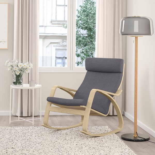 IKEA POÄNG rocking chair Birch Veneer / Skiftebo Dark Gray, Ikea Ireland | 7950CXDOE