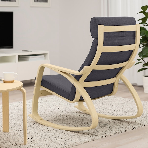 IKEA POÄNG rocking chair Birch Veneer / Skiftebo Dark Gray, Ikea Ireland | 7950CXDOE