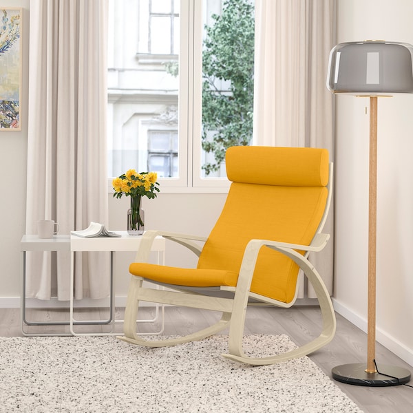 IKEA POÄNG rocking chair Birch Veneer / Skiftebo Yellow, Ikea Ireland | 7081LEJZX
