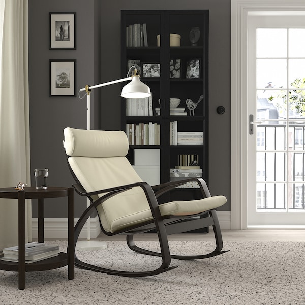 IKEA POÄNG rocking chair Black / Brown / Glose Off White, Ikea Ireland | 1452ODXJG