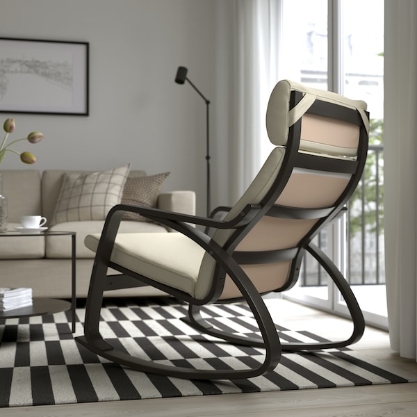 IKEA POÄNG rocking chair Black / Brown / Glose Off White, Ikea Ireland | 1452ODXJG