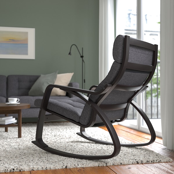 IKEA POÄNG rocking chair Black / Brown / Gunnared Dark Gray, Ikea Ireland | 8157ZDIWP