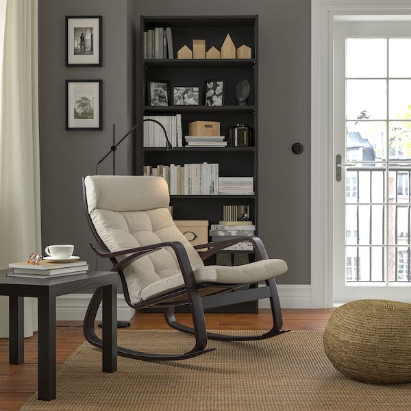 IKEA POÄNG rocking chair Black / Brown / Gunnared Beige, Ikea Ireland | 3082OMBFJ