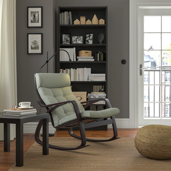 IKEA POÄNG rocking chair Black / Brown / Gunnared Light Green, Ikea Ireland | 3986TYPXU