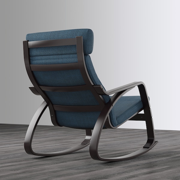 IKEA POÄNG rocking chair Black / Brown / Hillared Dark Blue, Ikea Ireland | 7624FOJQP