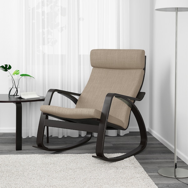IKEA POÄNG rocking chair Black / Brown / Hillared Beige, Ikea Ireland | 0284OYXQL