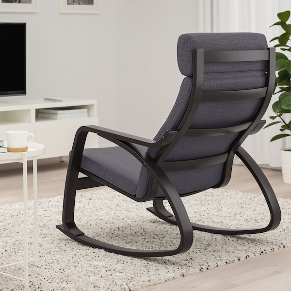 IKEA POÄNG rocking chair Black / Brown / Skiftebo Dark Gray, Ikea Ireland | 4139HUDGM