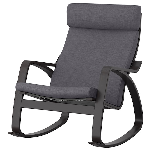 IKEA POÄNG rocking chair Black / Brown / Skiftebo Dark Gray, Ikea Ireland | 4139HUDGM
