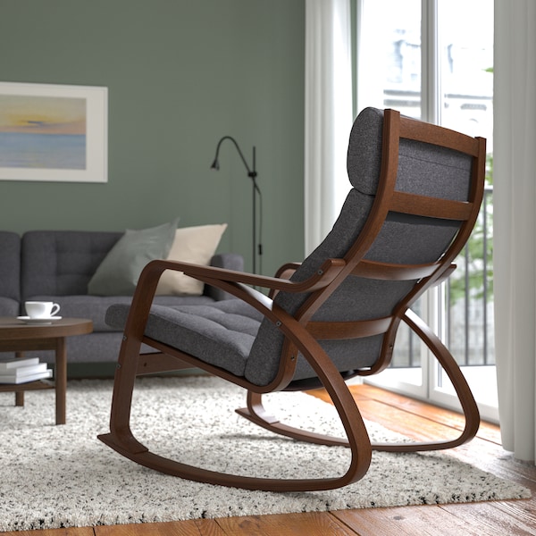IKEA POÄNG rocking chair Brown / Gunnared Dark Gray, Ikea Ireland | 2935LCQXI