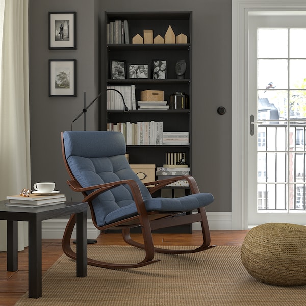 IKEA POÄNG rocking chair Brown / Gunnared Blue, Ikea Ireland | 3082JICOB