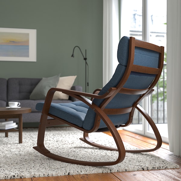 IKEA POÄNG rocking chair Brown / Gunnared Blue, Ikea Ireland | 3082JICOB