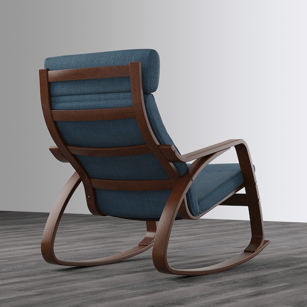 IKEA POÄNG rocking chair Brown / Hillared Dark Blue, Ikea Ireland | 5261ZQKVC