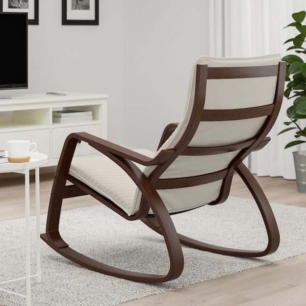 IKEA POÄNG rocking chair Brown / Knisa Light Beige, Ikea Ireland | 3497IDBZJ