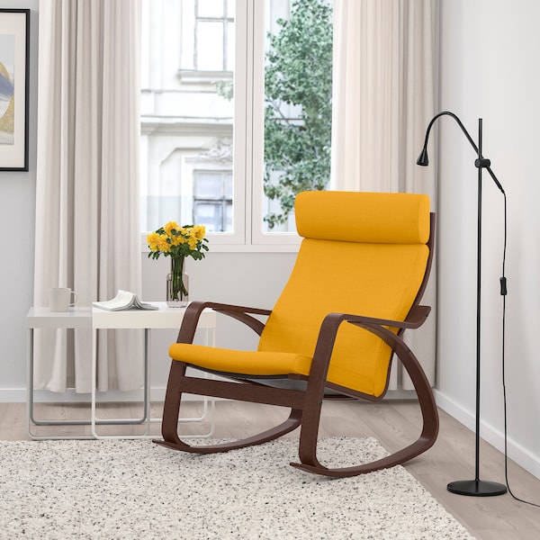 IKEA POÄNG rocking chair Brown / Skiftebo Yellow, Ikea Ireland | 4097RIWQP