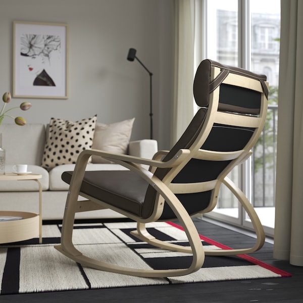 IKEA POÄNG rocking chair, birch veneer/Glose dark brown Birch Veneer / Glose Dark Brown, Ikea Ireland | 1806QIUKD