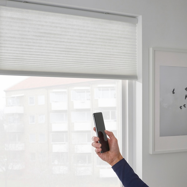 IKEA PRAKTLYSING cellular blind, smart wireless/battery operated white, 23x76 ¾ in, Ikea Ireland | 9321ITDUK