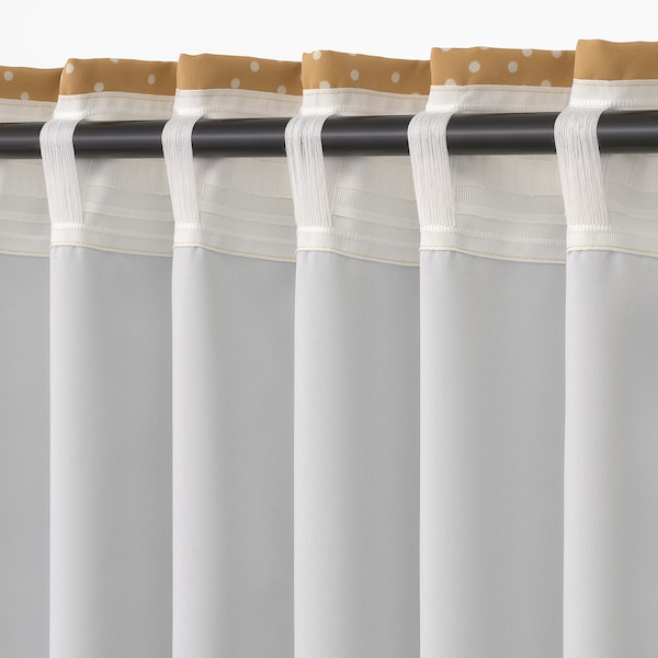 IKEA PRAKTRÖLLIKA room darkening curtains, 1 pair, beige, 57x98 in, Ikea Ireland | 4582YOCZE