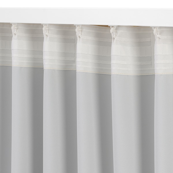 IKEA PRAKTRÖLLIKA room darkening curtains, 1 pair, beige, 57x98 in, Ikea Ireland | 4582YOCZE