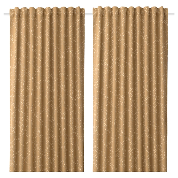 IKEA PRAKTRÖLLIKA room darkening curtains, 1 pair, beige, 57x98 in, Ikea Ireland | 4582YOCZE