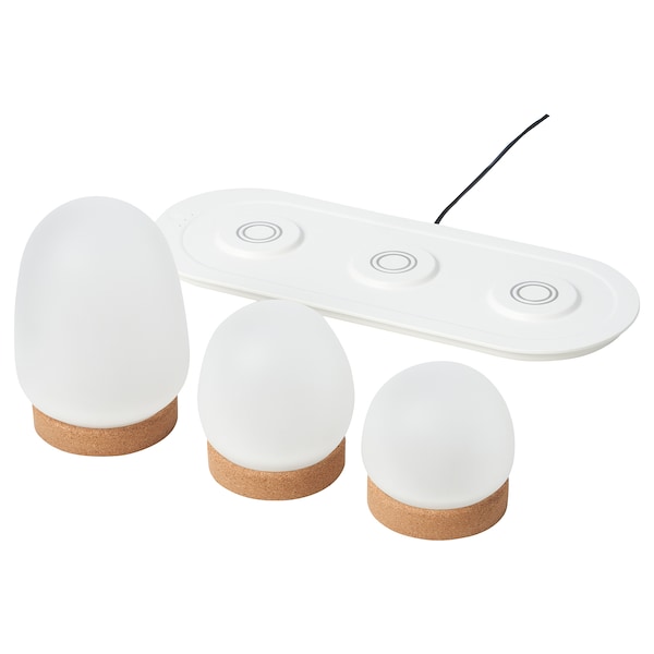 IKEA PRAKTSPIREA 4-piece LED decorative lighting set, with charging tray, Ikea Ireland | 6907ZKRUV