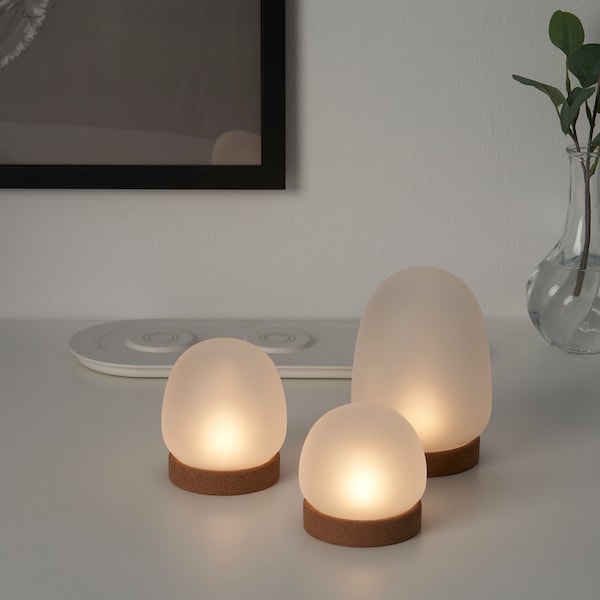 IKEA PRAKTSPIREA 4-piece LED decorative lighting set, with charging tray, Ikea Ireland | 6907ZKRUV