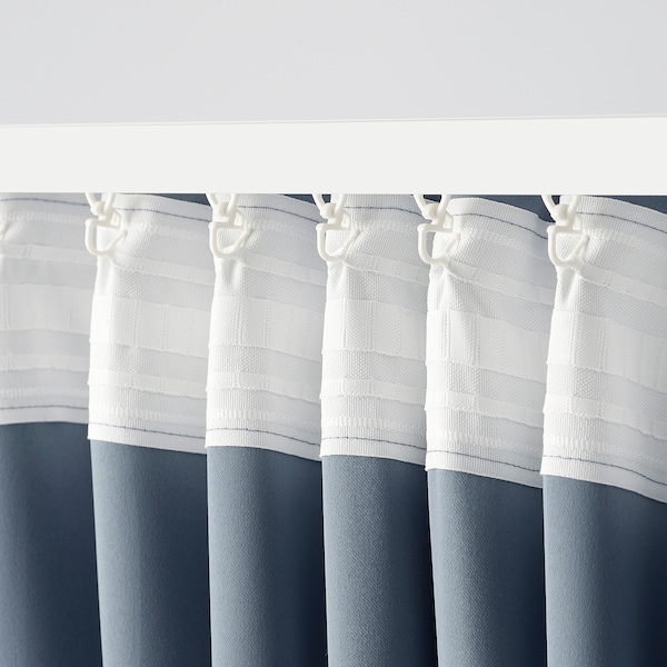 IKEA PRAKTTIDLÖSA room darkening curtains, 1 pair, light blue, 50x98 in, Ikea Ireland | 1286JFIAQ