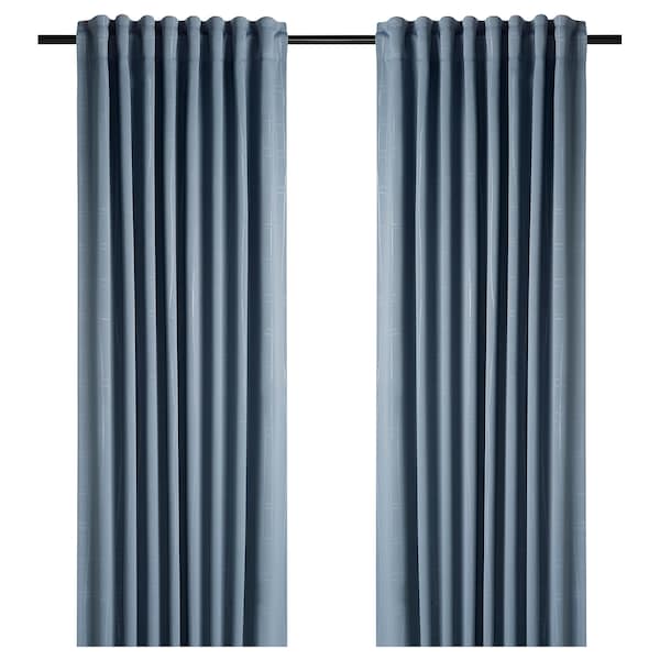 IKEA PRAKTTIDLÖSA room darkening curtains, 1 pair, light blue, 50x98 in, Ikea Ireland | 1286JFIAQ