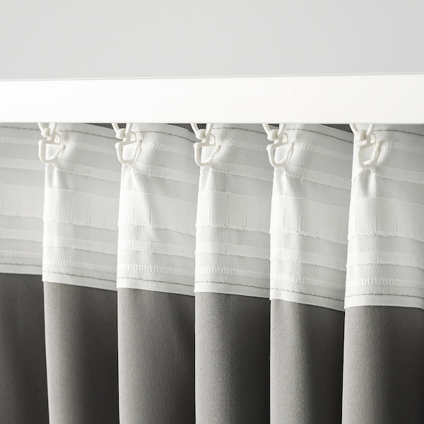 IKEA PRAKTTIDLÖSA room darkening curtains, 1 pair, 50x98 in Gray, Ikea Ireland | 5643QWMIN