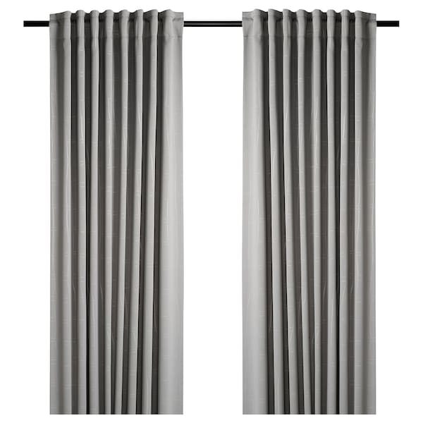 IKEA PRAKTTIDLÖSA room darkening curtains, 1 pair, 50x98 in Gray, Ikea Ireland | 5643QWMIN