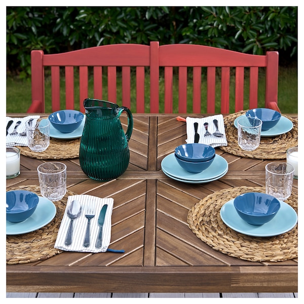 IKEA PÄRONHOLMEN bench with backrest, outdoor, red, Ikea Ireland | 3641ZADMG