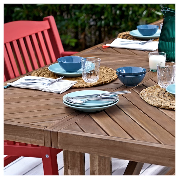 IKEA PÄRONHOLMEN bench with backrest, outdoor, red, Ikea Ireland | 3641ZADMG