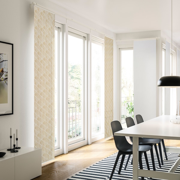 IKEA PRÄRIEOXALIS panel curtain, yellow, 24x118 in, Ikea Ireland | 9521MHIFK