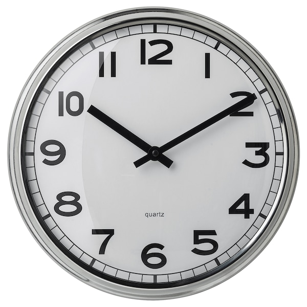 IKEA PUGG wall clock, stainless steel, 12 ½ in, Ikea Ireland | 6091AVPWU