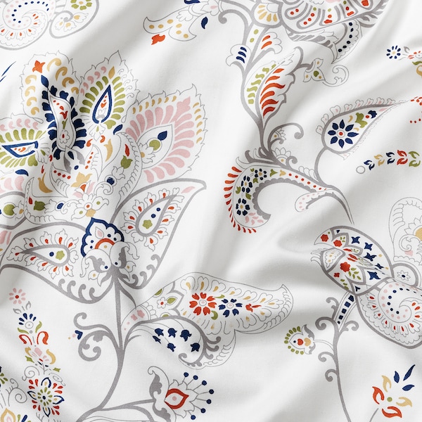 IKEA PUSSMUN curtains, 1 pair, white/multicolor, 57x98 in, Ikea Ireland | 0158DMYPG