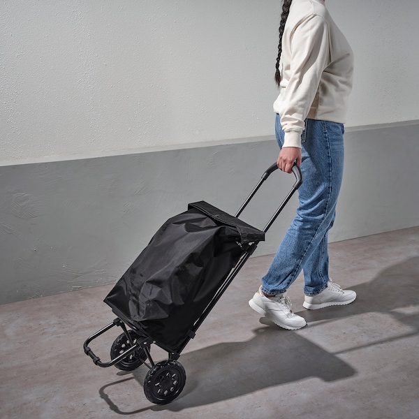 IKEA RADARBULLE shopping bag with wheels, black, 13x9 ½x26 ¾ in/1285 oz, Ikea Ireland | 5631CNZLS