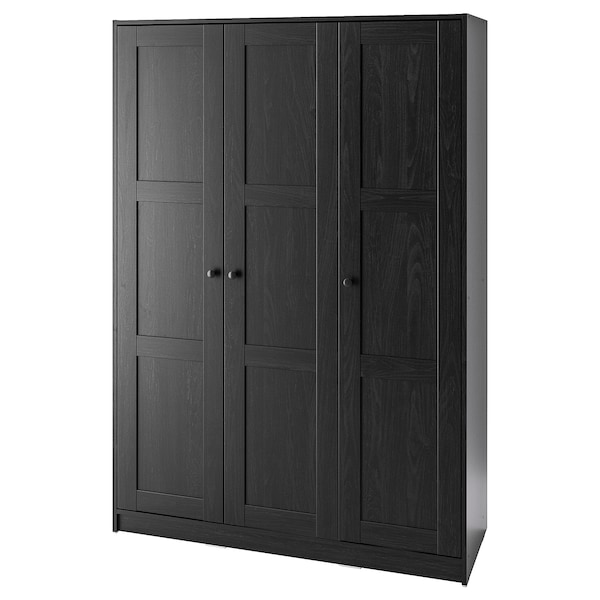 IKEA RAKKESTAD wardrobe with 3 doors, black-brown, 46 1/8x69 1/4 in, Ikea Ireland | 9023AXFVT