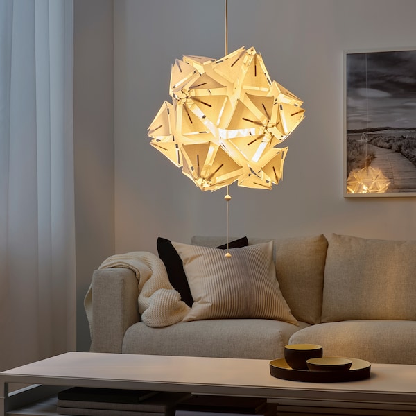 IKEA RAMSELE Pendant lamp, geometric, 17 in White, Ikea Ireland | 4726POYSK