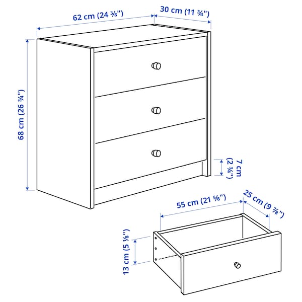 IKEA RAST 3-drawer chest, pine, 24 3/8x26 3/4 in, Ikea Ireland | 4381WSNJU