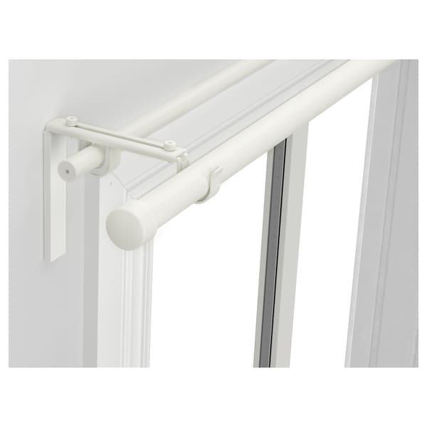 IKEA RÄCKA / HUGAD double curtain rod combination, 47 1/4-82 5/8 in White, Ikea Ireland | 5967RMUBA
