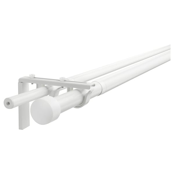 IKEA RÄCKA / HUGAD double curtain rod combination, 47 1/4-82 5/8 in White, Ikea Ireland | 5967RMUBA