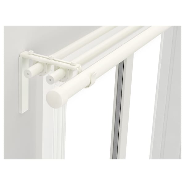 IKEA RÄCKA / HUGAD triple curtain rod combination, 82 5/8-151 5/8 in White, Ikea Ireland | 5382GXNEB