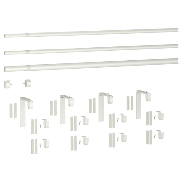 IKEA RÄCKA / HUGAD triple curtain rod combination, 47 1/4-82 5/8 in White, Ikea Ireland | 6281LQGKH
