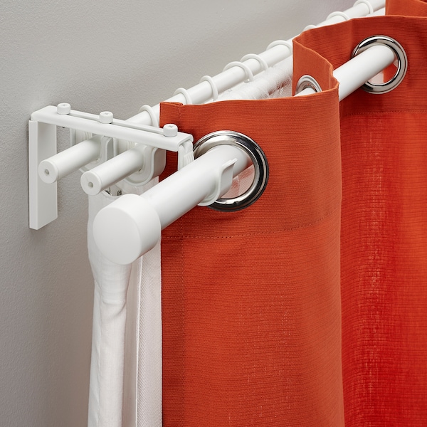 IKEA RÄCKA / HUGAD triple curtain rod combination, 47 1/4-82 5/8 in White, Ikea Ireland | 6281LQGKH