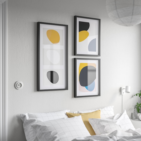IKEA RÖDALM frame for 3 pictures, 30x13 ¾ in Black, Ikea Ireland | 3018QOAZD
