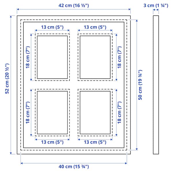 IKEA RÖDALM frame for 4 pictures, 15 ¾x19 ¾ in Black, Ikea Ireland | 4186ZRPQO