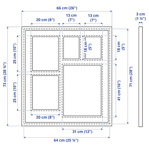 IKEA RÖDALM frame for 5 pictures, black, 25 ¼x28 in, Ikea Ireland | 1437SLEYJ
