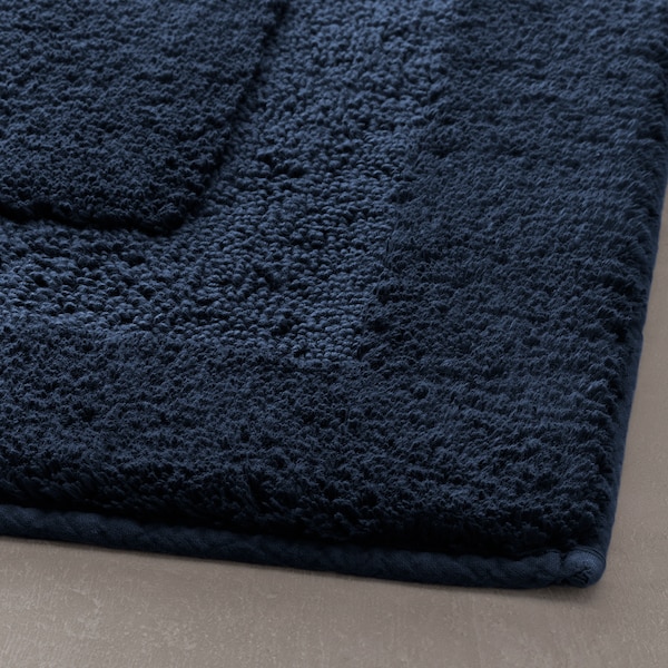 IKEA RÖDVATTEN bath mat, 20x31 in Dark Blue, Ikea Ireland | 5386VDSBK