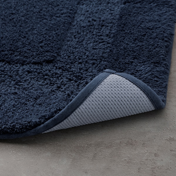 IKEA RÖDVATTEN bath mat, 20x31 in Dark Blue, Ikea Ireland | 5386VDSBK