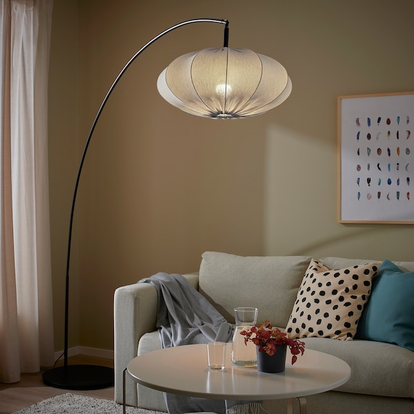 IKEA REGNSKUR / SKAFTET floor lamp, arched, turquoise/black, Ikea Ireland | 3257OYNFR