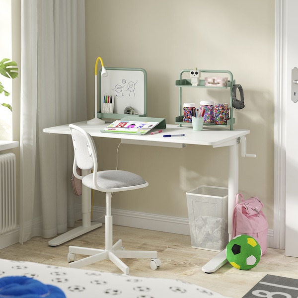IKEA RELATERA desk combination sit/stand, 46 1/8x23 5/8 in White / Light Gray / Green, Ikea Ireland | 6825RBIUC